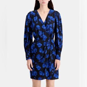 NWT 526.00 The Kooples Printed Silk Wrap Floral Dress Size (1) SMALL